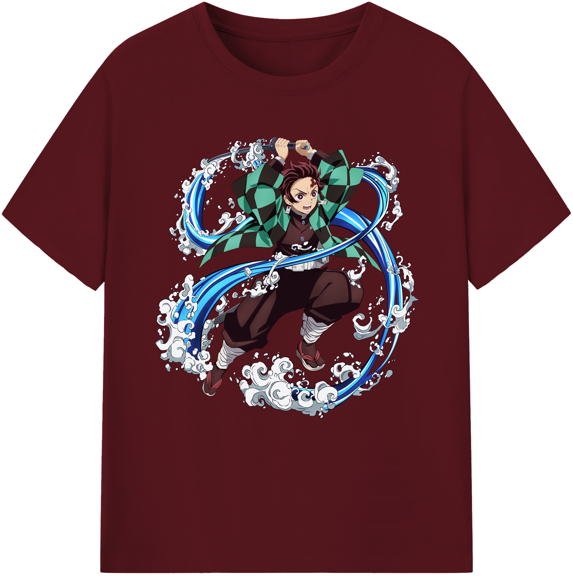 （画像用） 鬼滅の刃 竈門 炭治郎／かまど たんじろう Kamado Tanjirou 綿100％半袖Tシャツ（フロントプリント）